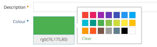 Screenshot of a simple colour picker